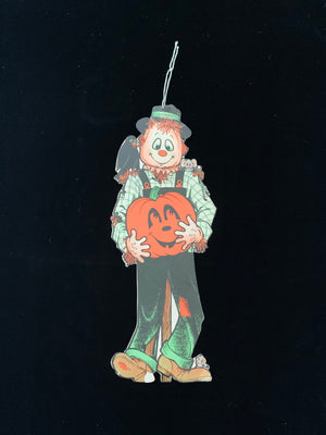 Vintage Halloween Cute Scarecrow Die Cut - Glow in the Dark