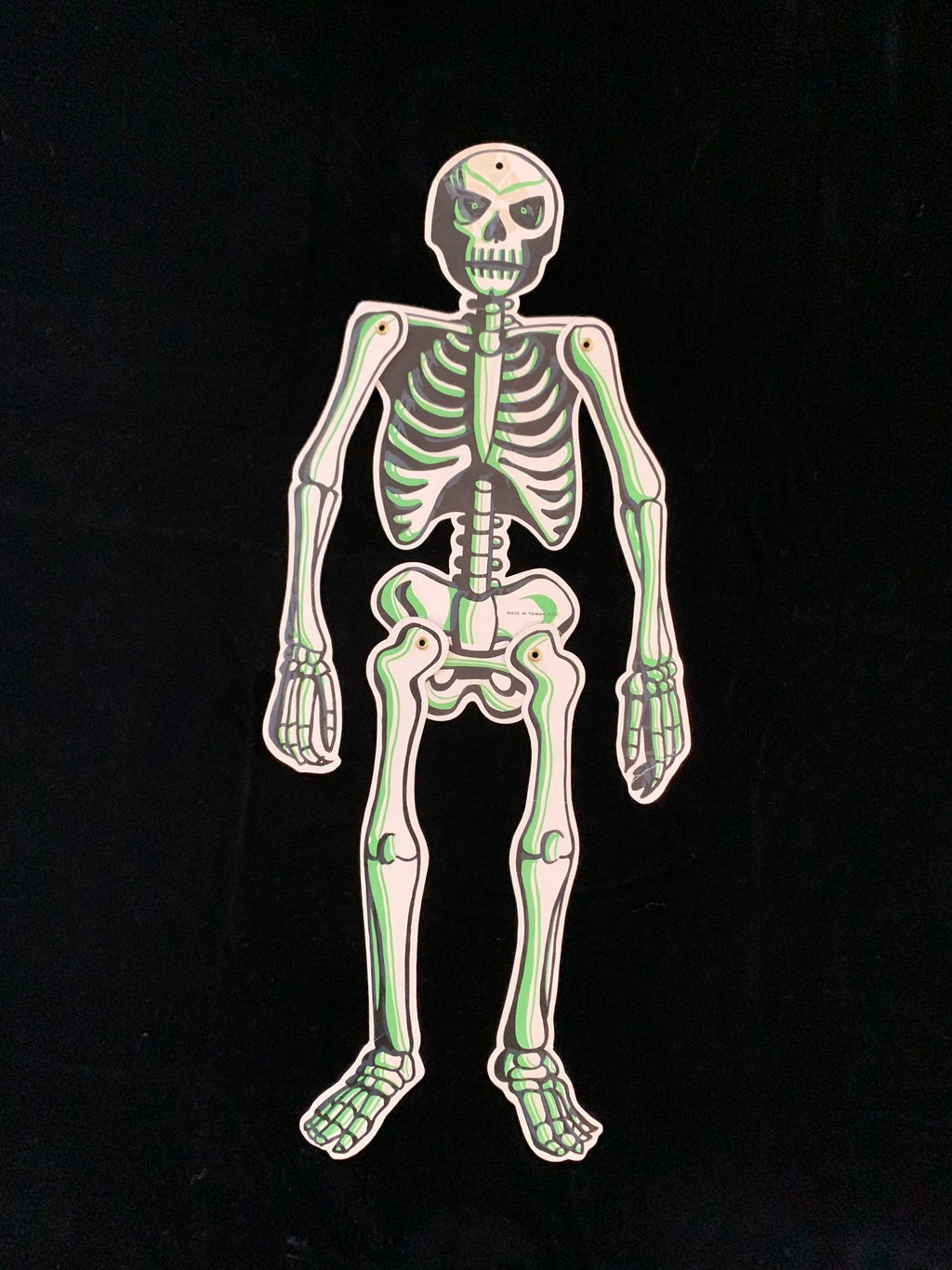 Vintage Halloween Jointed Skeleton Die Cut