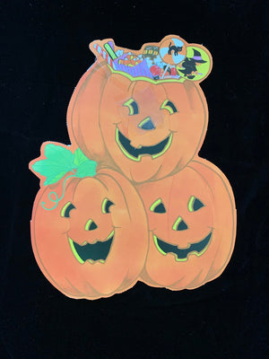 Vintage 1970s Eureka Halloween Jack O'Lantern Die Cut Set of 2
