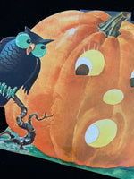 Vintage Dennison Halloween Die Cut - Jack O’Lantern and Owl