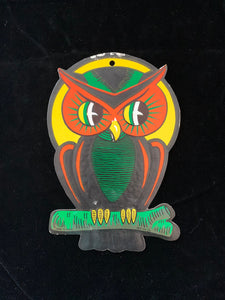 Vintage 1960s Beistle Embossed Owl Halloween Die Cut