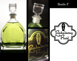 Etched Apothecary Glass Bottles