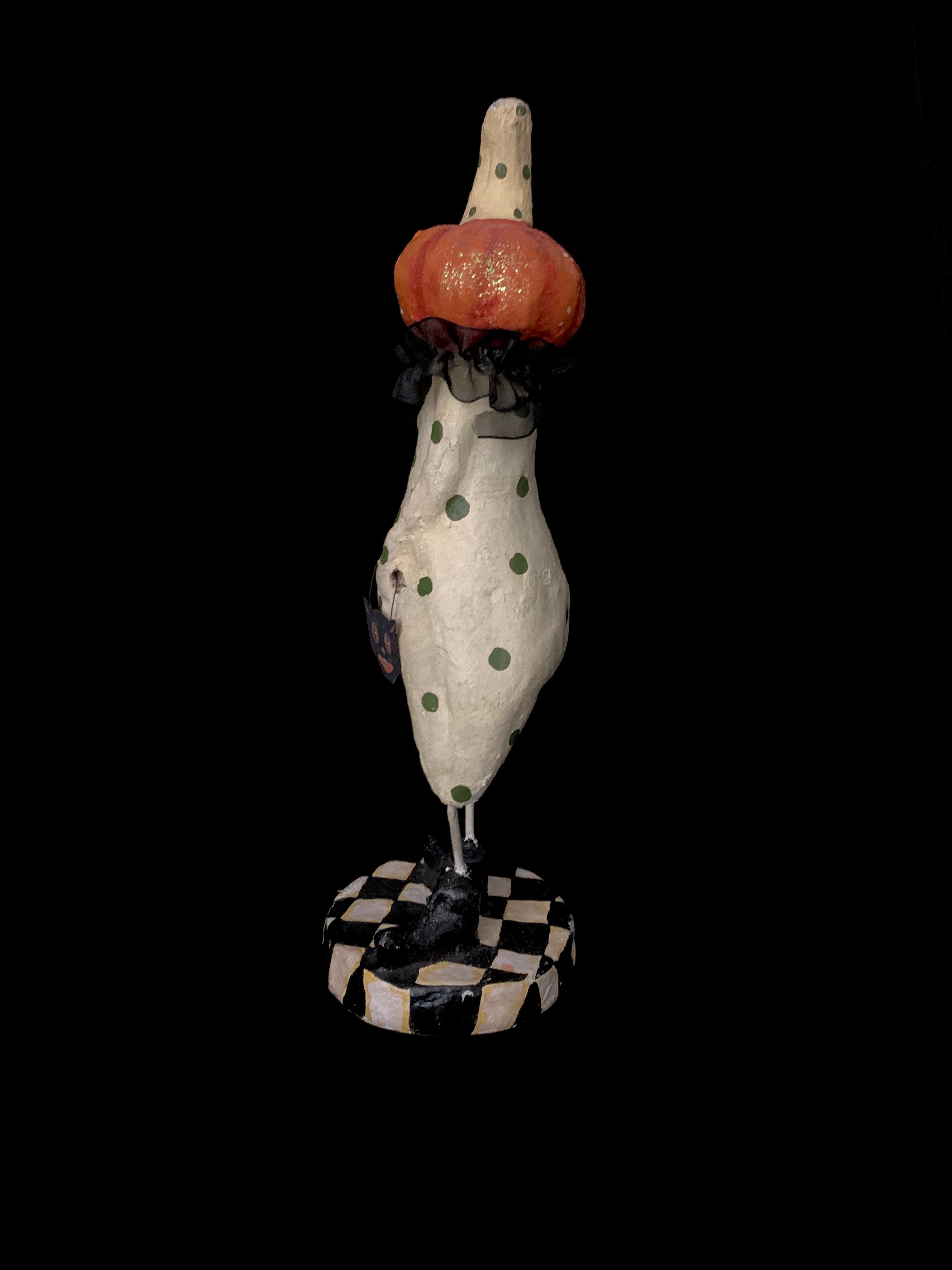 Pumpkin Clown Papier Mache Figure