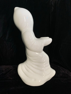 Vintage 1970's Running Ghost Ceramic Figure w/Jack O'Lantern 12"