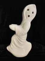 Vintage 1970's Running Ghost Ceramic Figure w/Jack O'Lantern 12"